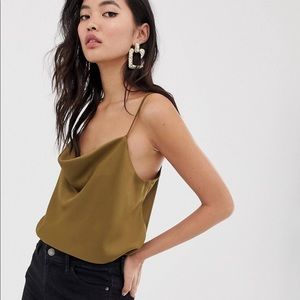 Olive Cowl Neck Cami Top